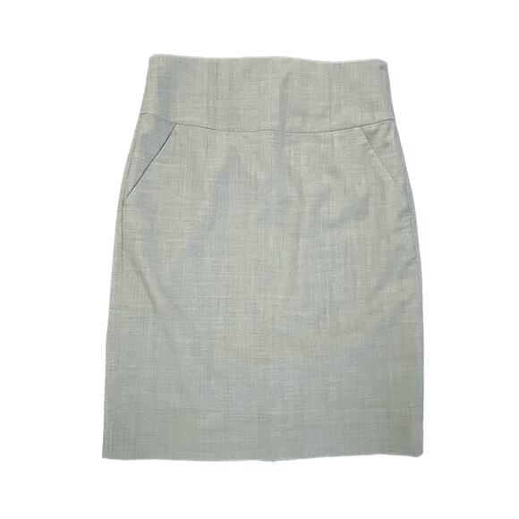 Banana Republic Women's Stretch Pencil Skirt Size 0‎ Grey Wool Blend - Picture 1 of 9